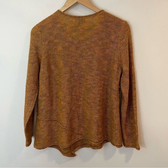 Habitat Asymmetrical Knit Sweater Womens S Orange Multicolour Pullover Lagenlook - Picture 6 of 8